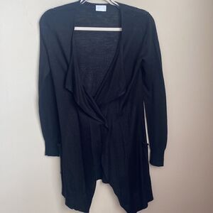 Vila Clothes Black Waterfall Cardigan Sweater M